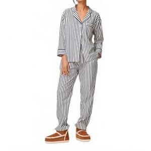 NEW SLEEPY JONES marina pajama stripe set in navy stripes